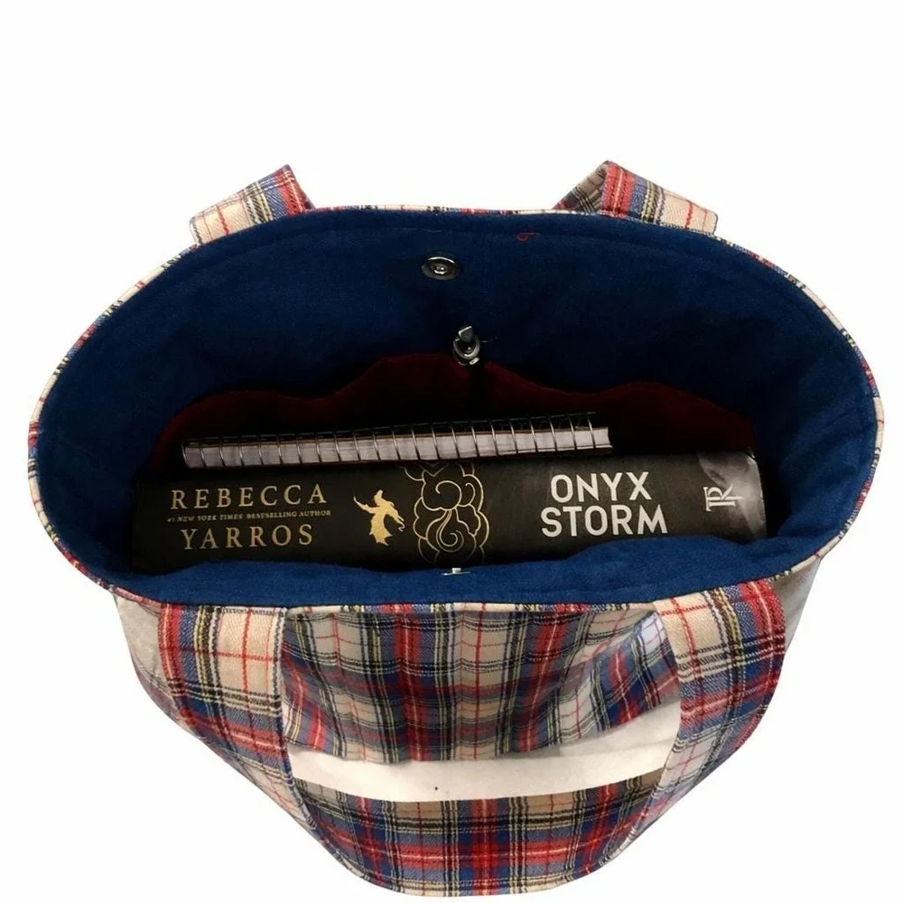 Handmade Structured Fabric Purse, Everyday Carry Bag, Bible Bag with Pockets